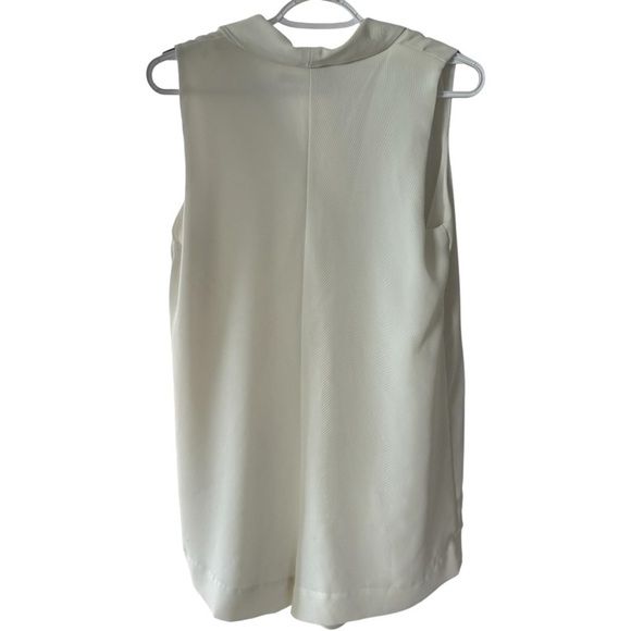 Zara Cream Buttoned Blouse with Mandarin Collar Womens Small - Picture 4 of 6